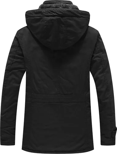 Vista 2 de Chaqueta WenVen parca de invierno con capucha extraíble cálida para hombre