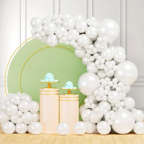 Vista 7 de Kit de Arco de Guirnalda de Globos Arcoíris de 219 Piezas Globos de Látex de Diferentes Tamaños Globos de Fiesta Pastel Surtidos Arco de Globos