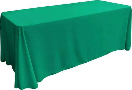 Vista 209 de LA Linen Mantel rectangular lavable de popelín de poliéster, resistente a las manchas y a las arrugas, cubierta de mesa 60x84, mantel de tela
