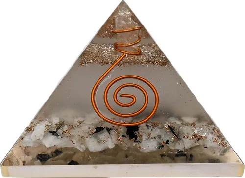 Vista 17 de Amazing Gemstone Pirámide de orgón grande Cristal de pirámide de amatista que brilla en la oscuridad Pirámide de orgonita Pirámides de órgano