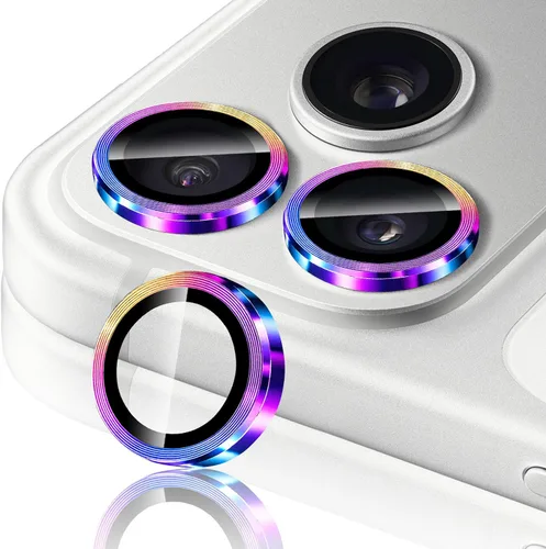 Vista 19 de Compatible con iPhone 13 Pro para iPhone 13 Pro Max, protector de lente de cámara antiarañazos, vidrio templado 9H, protector de cámara de metal a