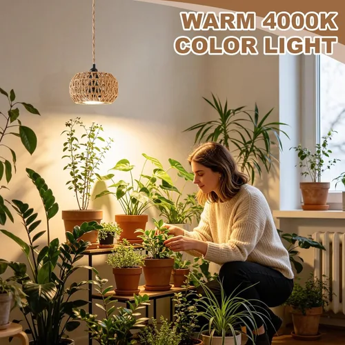 Vista 7 de Luces de cultivo para plantas de interior, luz de espectro completo para plantas, con temporizador y cable de alimentación de 15 pies, luces