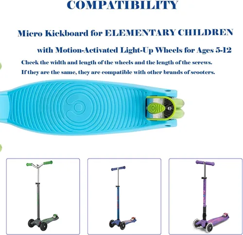 Vista 3 de Juego de tornillos de 3.150 in x 0.945 in, rueda trasera flash M8x65mm para plegable Micro Mini de 3 ruedas para niños, scooter, herramienta de Negro