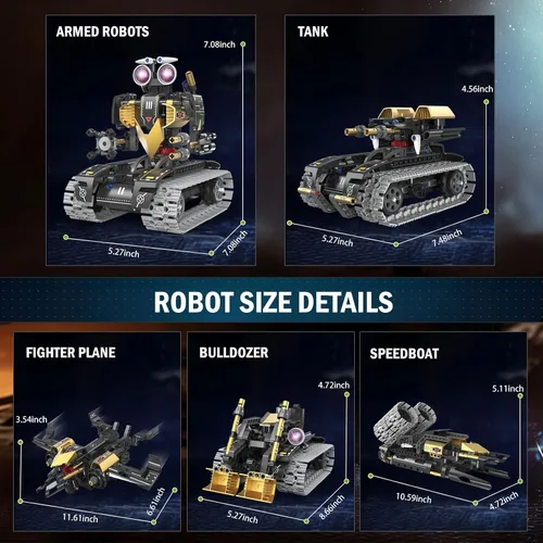 Vista 7 de Kit de construcción de robot con control remoto, regalos STEM para niños de 8 a 12 años, kit de robot científico, robótica, juguete técnico para Gris