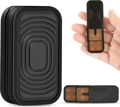 Vista 2 de Juguetes de metal para adultos EDC Fidget Slider magnético TDAH Juguetes para adultos para ansiedad y estrés aliviar el autismo, accesorios de Negro
