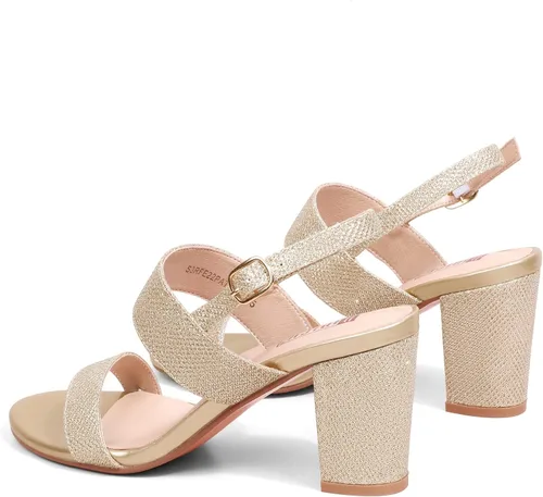 Vista 4 de IDIFU Tacones negros y blancos plateados para mujer, sandalias de tacón de bloque grueso, punta abierta, zapatos de vestir de 3 pulgadas para boda