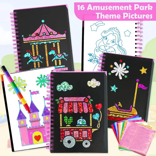 Vista 8 de FUNNYB&G Arte en papel de aluminio para niños - Manualidades de Navidad, regalos de fiesta, rellenos de calcetines para niños, suministros de arte