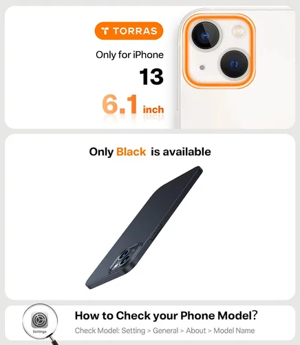 Vista 2 de TORRAS Funda Ajustada Delgada para iPhone 13, Cubierta de PC Duro Ultra Delgada Liviana con Agarre a Prueba de Huellas Dactilares para Funda