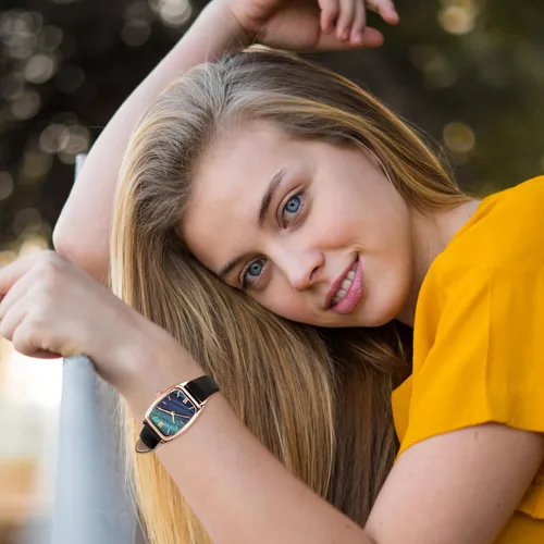 Vista 5 de Top Plaza Reloj de pulsera de cuero de moda para mujer, rectángulo, elegante, simple, analógico, de cuarzo, para vestir