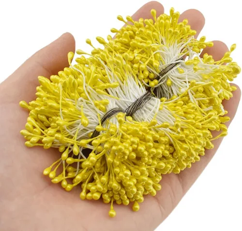 Vista 29 de HAHIYO 1000 piezas de 0.039 in negro perla doble cabeza flor Pistilo para hacer flores, decoración de álbumes de recortes, mini hecho a mano