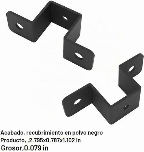 Vista 5 de 8 abrazaderas cuadradas para tubo, soportes de sujeción de correa negra, soporte de conector en forma de U, amarre de poste de valla de madera