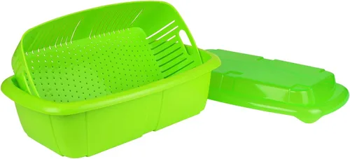 Vista 4 de Hutzler Cesta 3 en 1 para guardar frutas, colador y contenedor, 2 cuartos de galón, albaricoque