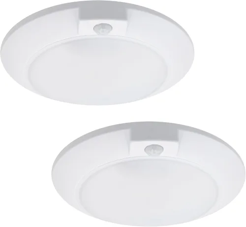 Vista 10 de Maxxima Lámpara LED redonda de 6 pulgadas con sensor de movimiento para montaje en techo, luz blanca cálida de 3000 K, 600 lúmenes, luz de cúpula