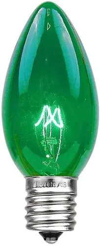 Vista 2 de Novelty Lights C9 Juego de luces de Navidad verdes - Cadena de luces de Navidad para exteriores - Luces de Navidad colgantes - Cadena de luces