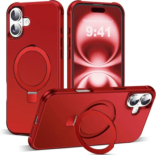 Vista 60 de SKYLMW - Funda compatible con iPhone 11 de 6.1 pulgadas, con soporte magnético invisible tipo anillo, funda translúcida de grado militar, compatible