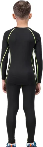 Vista 4 de OPALOS Pantalones de compresión atléticos y camisas de compresión para niños y niñas