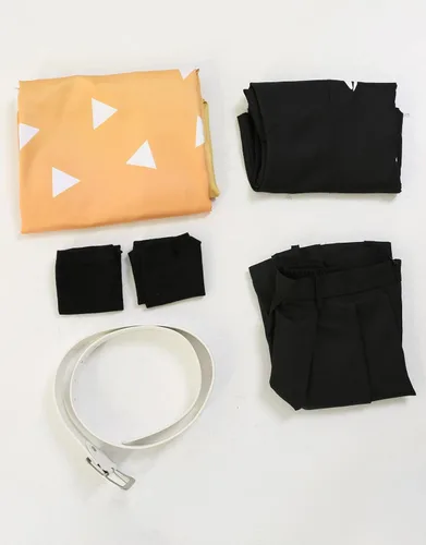 Vista 9 de Miccostumes Conjunto de uniforme de blusa y falda para mujer, kimono con abrigo