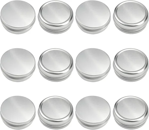 Vista 24 de Othmro 12 latas redondas de metal de 1.4 onzas, latas de aluminio, envases recargables de 1.4 fl oz, latas de lata con tapa de tornillo para 12
