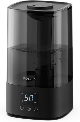 Vista 8 de ROSEKM Humidificadores para dormitorio (1.1L), pequeño humidificador de niebla fría para hogar, plantas y guardería de bebé, humidificador
