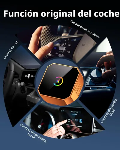 Vista 5 de Adaptador inalámbrico CarPlay 2026 para iPhone, 2 en 1 Plug and Play, convierte con cable a CarPlay inalámbrico Android Auto, conexión automática