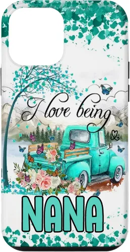 Vista 16 de I Love Being Nana Flower Butterflies Truck PC Case for iPhone 17