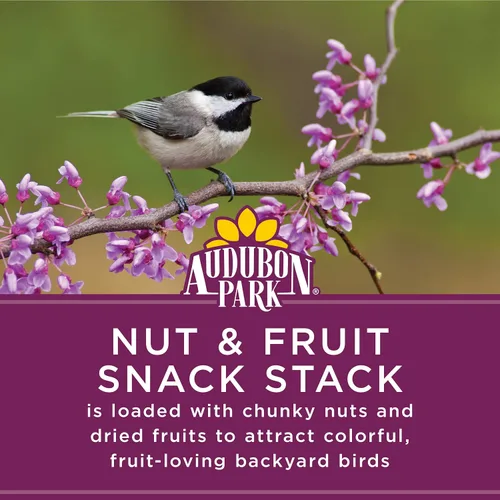 Vista 3 de Audubon Park Nut & Fruit Snack Stack - Alimento para pájaros silvestres, pastel de semillas de aves para comederos exteriores, paquete de 6