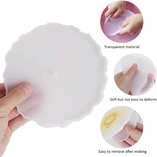Vista 4 de Molde de silicona de resina de 3 niveles para tartas y postres, juego de moldes de fundición epoxi con accesorios de hardware para bricolaje