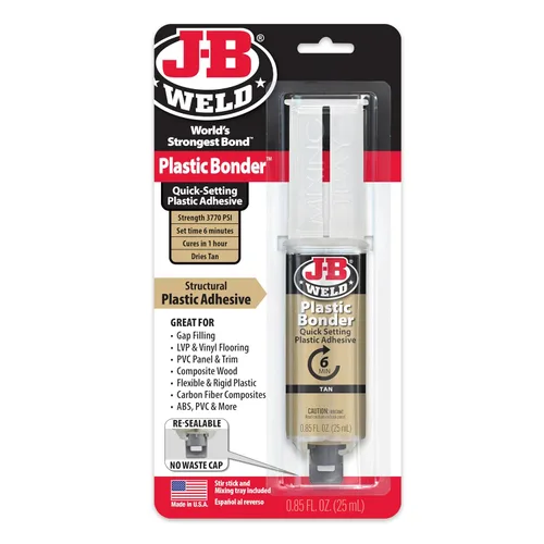 Vista 8 de J-B Weld PlasticBonder Marrón, paquete de 2, alta resistencia y resistente al impacto, 25 ml, 50133-2
