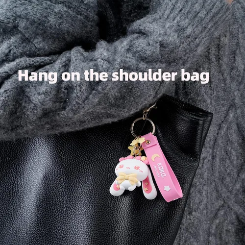 Vista 6 de HONYJOOM Lindo llavero de regalo Llavero de anime kawaii con diseño de conejo y conejo demonio para mochila colgante de bolsa