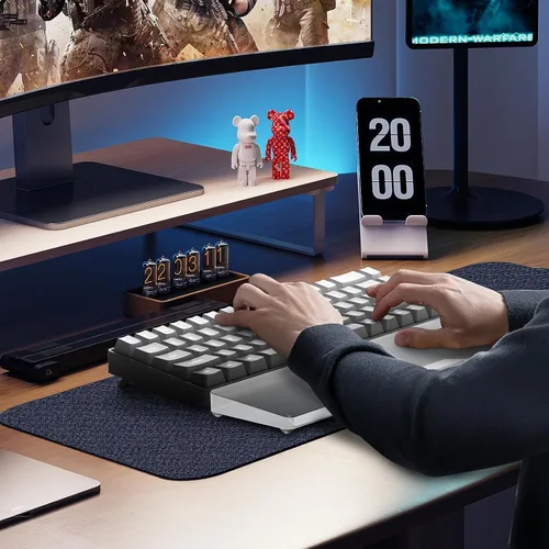 Vista 7 de Reposamuñecas acrílico para teclado profesional - Teclado compacto 60% - Teclados mecánicos Reposamanos ergonómico para teclado de computadora, base