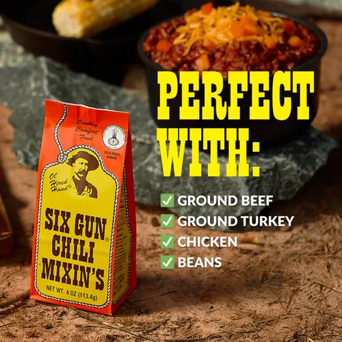 Vista 7 de Six Gun Chili Mixin's Original Chili Seasoning Mix, 4oz (paquete de 6)