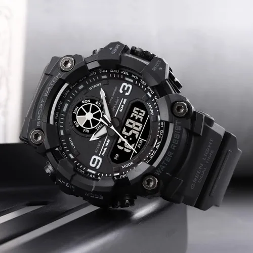 Vista 7 de zolohoni Relojes militares para hombre, relojes de pulsera para hombre, relojes analógicos digitales para deportes, grandes regalos de 1224 horas