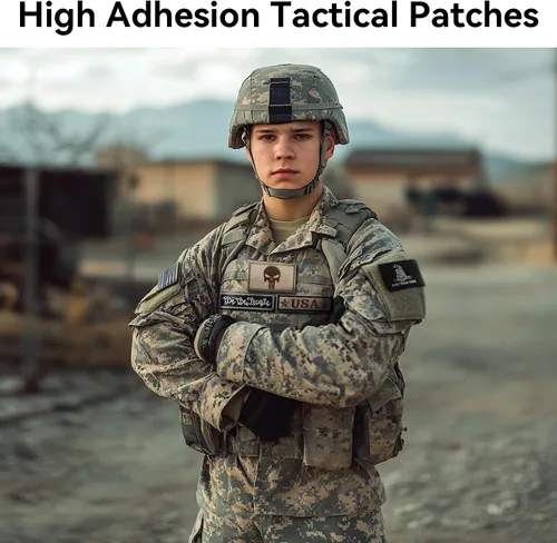 Vista 4 de AXEN American Flag Patches Pack, Tactical Morale US Flag Patch Pack Loop and Hook Fasten for Backpack Hat Cap Uniform Vest, Pack of 20