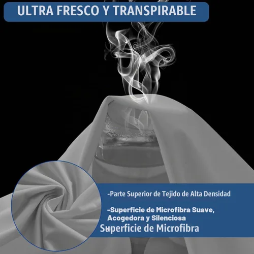 Vista 4 de Protector de colchón impermeable tamaño individual, funda de colchón transpirable, funda de colchón de bolsillo profundo ajustable que se estira
