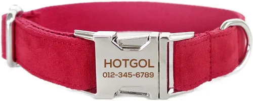 Vista 13 de Collares de perro personalizados con identificador de nombre grabado personalizado para mascotas para razas pequeñas medianas grandes (XS, azul)