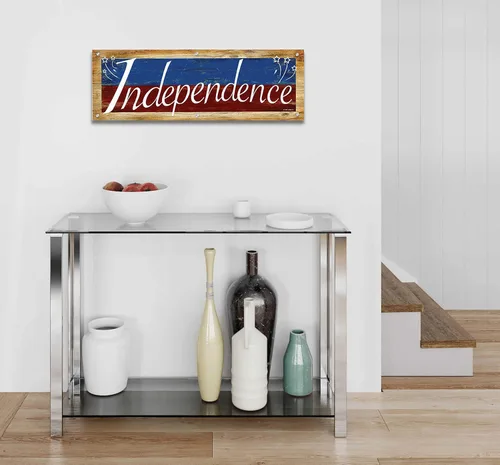 Vista 4 de Epic Art 'Independence' por Ed Wargo, arte de pared de vidrio acrílico, 36"x12
