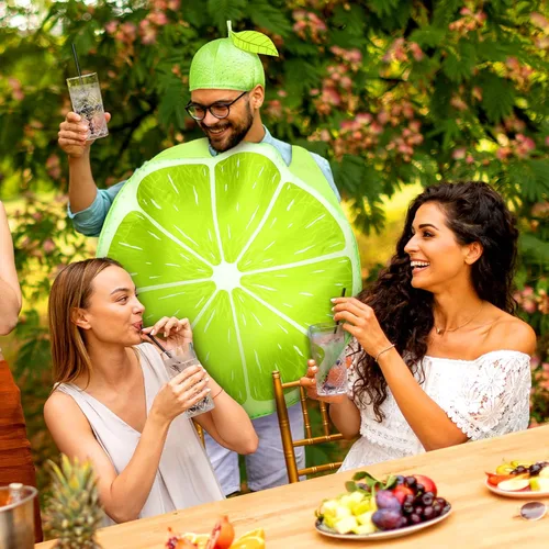 Vista 3 de Disfraz de zanahoria para adultos, disfraz de cosplay de zanahoria, limón, frutas divertidas y vegetales, disfraz para cumpleaños y vacaciones