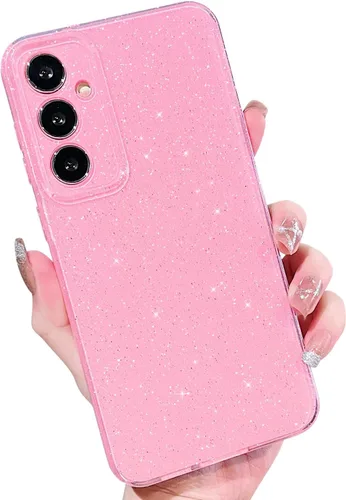 Vista 19 de MINSCOSE Funda compatible con Samsung Galaxy A14 5G, bonita funda delgada con purpurina fina, a prueba de golpes, de TPU para mujeres y niñas