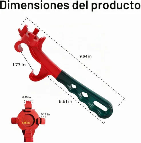 Vista 2 de Llave Bung para herramienta abridor de tambor y cubo de 55 galones