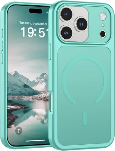 Vista 39 de SUPFINE Funda magnética para iPhone 11 Pro Max (compatible con MagSafe) (protección contra caídas de grado militar), delgada, translúcida mate, a