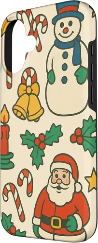 Vista 2 de Patrón retro de los años 90, decoración nostálgica de vacaciones para iPhone 16