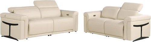 Vista 15 de Blackjack Furniture Mario - Sofá biplaza reclinable de cuero italiano de grano superior con reposacabezas y asientos ajustables, cargadores USB