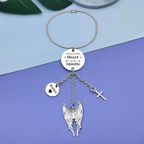 Vista 2 de Regalos conmemorativos para hermanos para mujeres y hombres, accesorios para colgar en el automóvil, regalo de condolencias, regalos conmemorativos