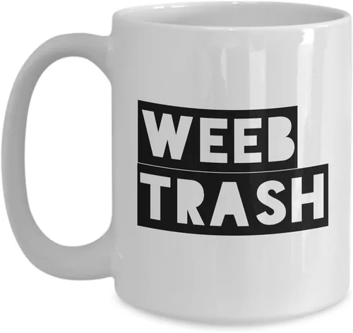 Vista 3 de HollyWood & Twine Weeb Trash Mug Weeb Merch Anime Weeb Stuff Weaboo Stuff Taza de café de cerámica
