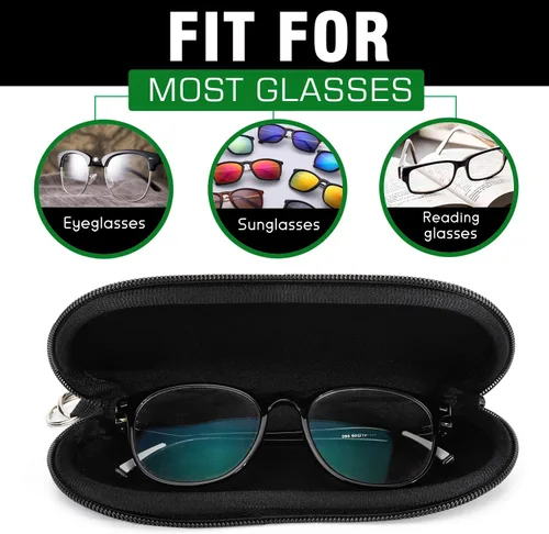 Vista 4 de MoKo Estuche suave para lentes de sol, paquete de 2, estuche de neopreno portátil ultraligero con cremallera para gafas, caja de seguridad