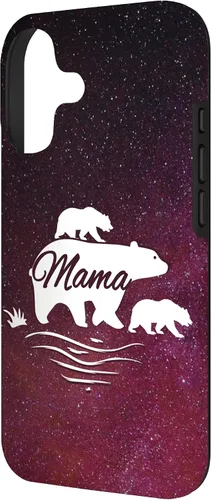 Vista 2 de Mama Bear with 2 Cubs Space Stars Galaxy Mama Bear Case for iPhone 17