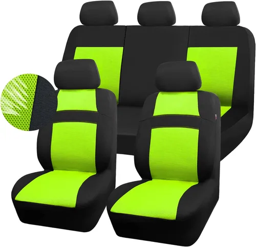 Vista 16 de CAR PASS Juego de fundas de asiento completas, Funda de asiento de malla de aire 3D con esponja compuesta de 5 mm en el interior, compatible