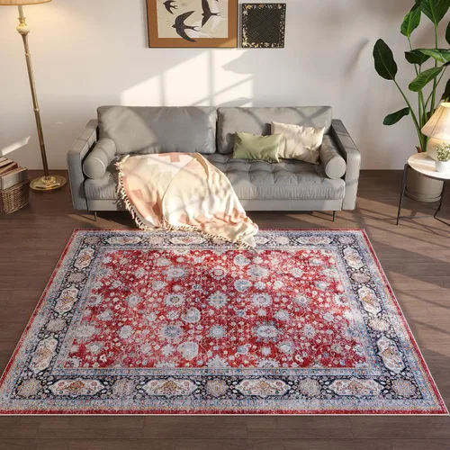 Vista 160 de Rugcomf Alfombra de Entrada de 2'x3' - Patrón Paisley, Tapete para Puerta de Entrada Interior, Floral Vintage, Lavable a Máquina, Alfombra