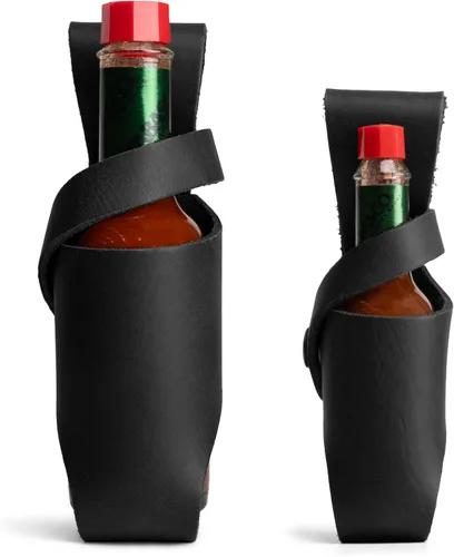 Vista 6 de Hide & Drink, Juego de 2 fundas para salsa picante de 5 onzas y 2 onzas, funda para cinturón de botella, compatible con salsa picante Tobasco