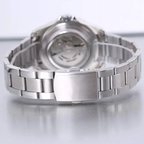 Vista 6 de MASTOP Relojes mecánicos automáticos para hombre, de acero completo, impermeables, con calendario